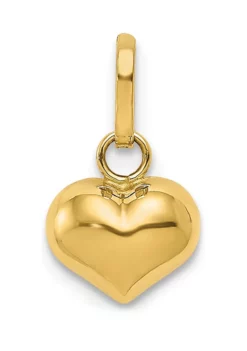 New 😍 14K Yellow Gold Polished 3-D Puffed Heart Charm by Belk & Co. 🔔