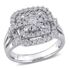Budget ⌛ 1 ct. t.w. Diamond Cluster Halo Ring in 14k White Gold by Belk & Co. 🔥