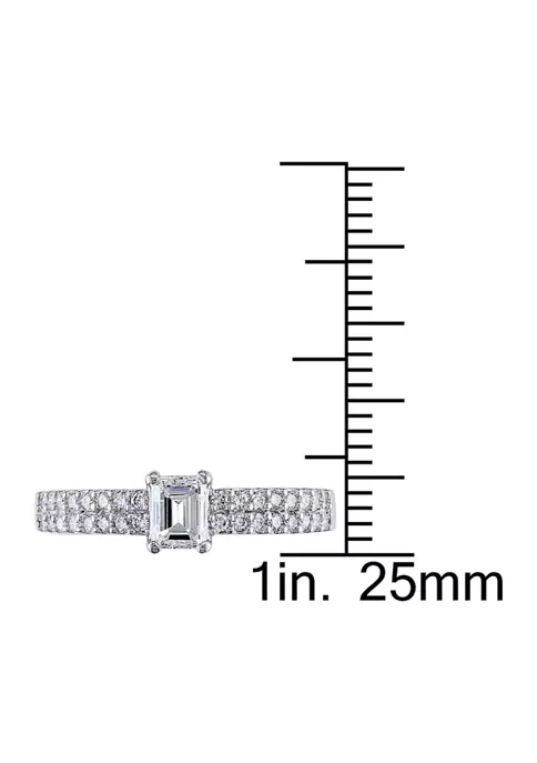 New ❤️ 3/4 CT TW Emerald Cut Diamond Engagement Ring in 14k White Gold by Belk & Co. ❤️ 4 New ❤️ 3/4 CT TW Emerald Cut Diamond Engagement Ring in 14k White Gold by Belk & Co. ❤️ - Image 4