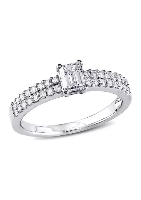 New ❤️ 3/4 CT TW Emerald Cut Diamond Engagement Ring in 14k White Gold by Belk & Co. ❤️ 5 New ❤️ 3/4 CT TW Emerald Cut Diamond Engagement Ring in 14k White Gold by Belk & Co. ❤️ - Image 5