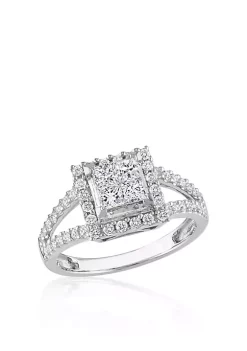 Buy 😀 Diamond Cluster Ring in 14k White Gold by Belk & Co. 😍