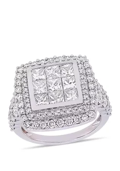 Buy 😍 2.86 ct. t.w. Diamond Cluster Engagement Ring in 14K White Gold by Belk & Co. 😉