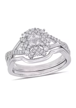 Promo 🎁 1/2 ct. t.w. Diamond Crisscross Bridal Set in Sterling Silver by Belk & Co. 🧨