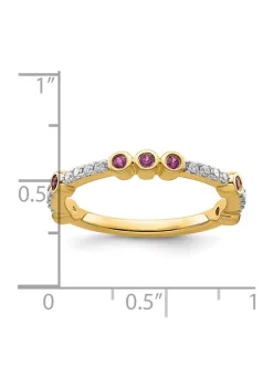 Best Sale 🧨 1/5 ct. t.w. Rhodolite Garnet and 1/10 ct. t.w. Diamond Stackable Expressions Ring in 14K Gold by Belk & Co. 👍 -DealsBelk & Co. Store Belk 36826
