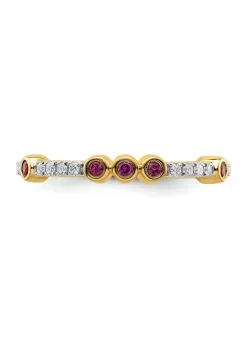 Best Sale 🧨 1/5 ct. t.w. Rhodolite Garnet and 1/10 ct. t.w. Diamond Stackable Expressions Ring in 14K Gold by Belk & Co. 👍 -DealsBelk & Co. Store Belk 36828
