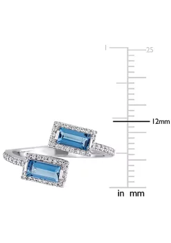 Deals 🔔 7/8 ct. t.g.w. London Blue Topaz and 1/4 ct. t.w. Diamond Halo Ring in 14K White Gold by Belk & Co. 🛒 -DealsBelk & Co. Store Belk 36834