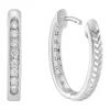 Discount ✔️ Grown With Love 1/3 ct. t.w. Lab Created Diamond Hoop Earrings in 10K White Gold by Belk & Co. 🌟