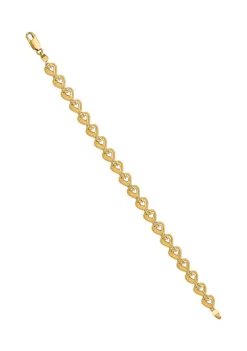 Top 10 🌟 14K Yellow Gold Polished Beaded Hearts 7-Inch Bracelet by Belk & Co. ✔️ -DealsBelk & Co. Store Belk 36847