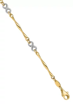 Promo 😍 14K Two-Tone Polished Infinity 7.5-Inch Bracelet by Belk & Co. 🤩 -DealsBelk & Co. Store Belk 36888