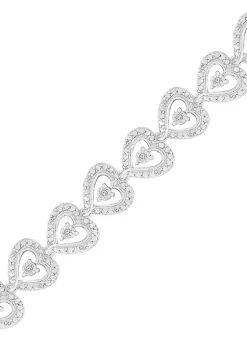 Promo ✔️ 1/4 ct. t.w. Sterling Silver Heart Bracelet by Belk & Co. 💯