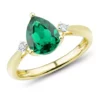 Best reviews of 🛒 Lab Created Emerald and White Sapphire Ring in 10K Yellow Gold by Belk & Co. ⭐