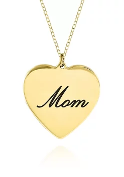 Best Pirce ✔️ 14k Yellow Gold Mom Heart Pendant by Belk & Co. 🛒