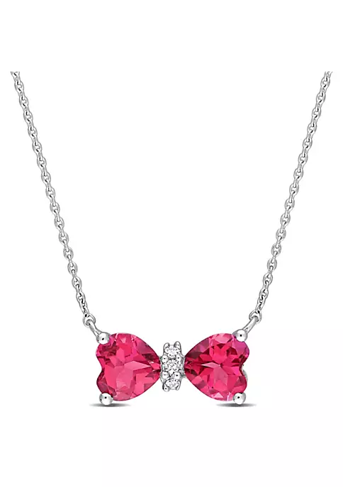 Wholesale ๐ 1 ct. t.g.w. Pink Topaz and Diamond Accent Bow Necklace in 10K White Gold by Belk & Co. ๐ฅ 1 Wholesale ๐ 1 ct. t.g.w. Pink Topaz and Diamond Accent Bow Necklace in 10K White Gold by Belk & Co. ๐ฅ