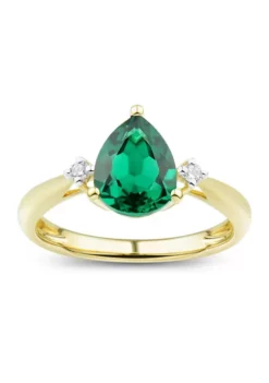 Best reviews of 🛒 Lab Created Emerald and White Sapphire Ring in 10K Yellow Gold by Belk & Co. ⭐ -DealsBelk & Co. Store Belk 3693