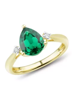 Best reviews of 🛒 Lab Created Emerald and White Sapphire Ring in 10K Yellow Gold by Belk & Co. ⭐ -DealsBelk & Co. Store Belk 3694