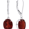 Best Sale 🔥 Sterling Silver Oval Genuine Garnet Dangle Earrings by Belk & Co. 😍