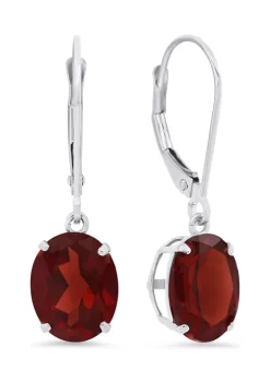 Best Sale 🔥 Sterling Silver Oval Genuine Garnet Dangle Earrings by Belk & Co. 😍