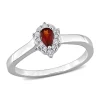 Best deal 😍 1/4 CT TGW Garnet and 1/10 CT TDW Diamond Teardrop Halo Ring in Sterling Silver by Belk & Co. ✔️