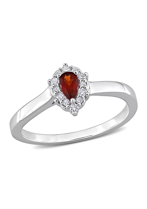 Best deal ๐ 1/4 CT TGW Garnet and 1/10 CT TDW Diamond Teardrop Halo Ring in Sterling Silver by Belk & Co. โ๏ธ 1 Best deal ๐ 1/4 CT TGW Garnet and 1/10 CT TDW Diamond Teardrop Halo Ring in Sterling Silver by Belk & Co. โ๏ธ
