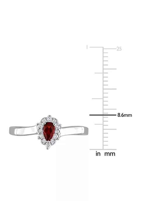 Best deal ๐ 1/4 CT TGW Garnet and 1/10 CT TDW Diamond Teardrop Halo Ring in Sterling Silver by Belk & Co. โ๏ธ 2 Best deal ๐ 1/4 CT TGW Garnet and 1/10 CT TDW Diamond Teardrop Halo Ring in Sterling Silver by Belk & Co. โ๏ธ - Image 2