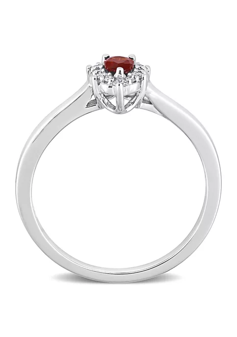 Best deal ๐ 1/4 CT TGW Garnet and 1/10 CT TDW Diamond Teardrop Halo Ring in Sterling Silver by Belk & Co. โ๏ธ 5 Best deal ๐ 1/4 CT TGW Garnet and 1/10 CT TDW Diamond Teardrop Halo Ring in Sterling Silver by Belk & Co. โ๏ธ - Image 5