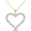 Coupon ⭐ Lab Created 2.42 ct. t.g.w. Created Moissanite Heart Pendant with Chain in Yellow Plated Sterling Silver by Belk & Co. ✔️