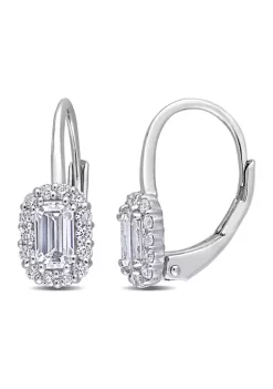 Cheap 🎉 3/4 ct. t.w. Created Moissanite Halo Earrings in Sterling Silver by Belk & Co. ⌛