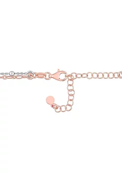 Best Pirce 😉 Two-Tone Heart and Ball Bead Chain Necklace in 18k Rose Gold Plated Sterling Silver, 19.5" by Belk & Co. 🔔 -DealsBelk & Co. Store Belk 36998