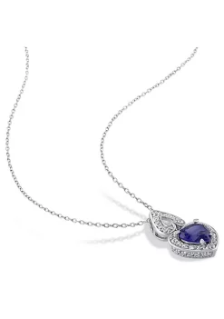 Wholesale 🔔 Lab Created 3.12 ct. t.g.w. Created Blue and Created White Sapphire Heart Halo Pendant with Chain in Sterling Silver by Belk & Co. 🥰 8 Wholesale 🔔 Lab Created 3.12 ct. t.g.w. Created Blue and Created White Sapphire Heart Halo Pendant with Chain in Sterling Silver by Belk & Co. 🥰 -DealsBelk & Co. Store Belk 37004