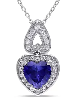 Wholesale 🔔 Lab Created 3.12 ct. t.g.w. Created Blue and Created White Sapphire Heart Halo Pendant with Chain in Sterling Silver by Belk & Co. 🥰 9 Wholesale 🔔 Lab Created 3.12 ct. t.g.w. Created Blue and Created White Sapphire Heart Halo Pendant with Chain in Sterling Silver by Belk & Co. 🥰 -DealsBelk & Co. Store Belk 37005