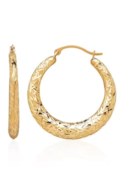 Cheapest ❤️ Hoop Earrings in 10K Yellow Gold by Belk & Co. 😀 -DealsBelk & Co. Store Belk 3701