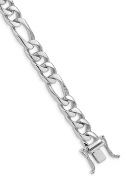 Flash Sale 🧨 Men's 14K White Gold 9 mm Hand-Polished Figaro Link Bracelet by Belk & Co. ⭐ -DealsBelk & Co. Store Belk 37030