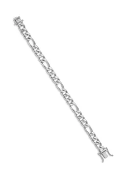 Flash Sale 🧨 Men's 14K White Gold 9 mm Hand-Polished Figaro Link Bracelet by Belk & Co. ⭐ -DealsBelk & Co. Store Belk 37031