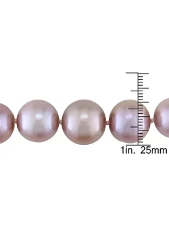 Best Sale 🛒 14-16MM Pink Cultured Freshwater Pearl Necklace with Diamond Clasp in 14k White Gold by Belk & Co. ❤️ -DealsBelk & Co. Store Belk 37035