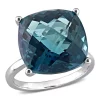 Best reviews of 🎉 19.24 ct. t.g.w. London Blue Topaz Solitaire Ring in 14K White Gold by Belk & Co. ⌛