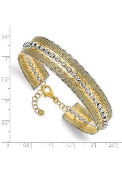 Top 10 😍 14K Two Tone Diamond Cut and Textured with Safety Chain Bangle by Belk & Co. ✔️ -DealsBelk & Co. Store Belk 37064