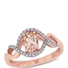 Wholesale 👏 3/4 ct. t.w. Morganite and 1/6 ct. t.w. Diamond Crossover Ring in 10K Rose Gold by Belk & Co. 🧨