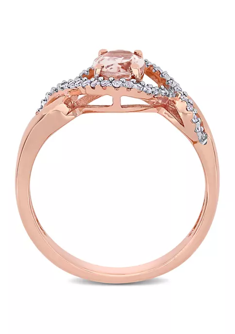 Wholesale ๐ 3/4 ct. t.w. Morganite and 1/6 ct. t.w. Diamond Crossover Ring in 10K Rose Gold by Belk & Co. ๐งจ 2 Wholesale ๐ 3/4 ct. t.w. Morganite and 1/6 ct. t.w. Diamond Crossover Ring in 10K Rose Gold by Belk & Co. ๐งจ - Image 2