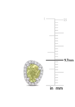 Best Sale 🥰 4/5 CT TGW Fancy Shaped Yellow Sapphire and 1/5 CT TW Diamond Halo Stud Earrings in 14k White Gold by Belk & Co. 🛒 -DealsBelk & Co. Store Belk 37088