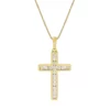 Discount 🔔 1/4 ct. t.w. Diamond Cross Pendant Necklace in 10k Yellow Gold by Belk & Co. 😀