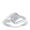 Cheap ⭐ 1/10 ct. t.w. Diamond Bypass Ring in Sterling Silver by Belk & Co. 🧨