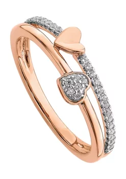 Wholesale 💯 1/8 ct. t.w. Diamond Hearts Polished Ring in 14K Rose Gold by Belk & Co. 🎁 -DealsBelk & Co. Store Belk 37118