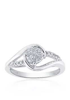Cheap ⭐ 1/10 ct. t.w. Diamond Bypass Ring in Sterling Silver by Belk & Co. 🧨 -DealsBelk & Co. Store Belk 3712
