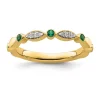 Discount 🛒 0.07 ct. t.w. Lab Created Emerald, 0.054 ct. t.w. Diamonds Stackable Expressions Ring in 14K Gold by Belk & Co. 🌟
