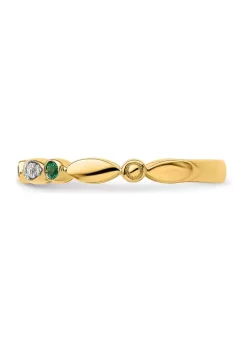 Discount 🛒 0.07 ct. t.w. Lab Created Emerald, 0.054 ct. t.w. Diamonds Stackable Expressions Ring in 14K Gold by Belk & Co. 🌟 -DealsBelk & Co. Store Belk 37142