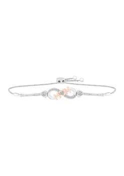 Deals 💯 1/6 ct. t.w. Diamond Mom Bolo Bracelet in Sterling Silver & 10K Rose Gold by Belk & Co. ❤️ -DealsBelk & Co. Store Belk 37153