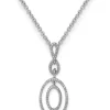 Buy 👏 1/4 ct. t.w. Diamond Oval Pendant with 18 Inch Chain in Rhodium Plated Sterling Silver by Belk & Co. 😍