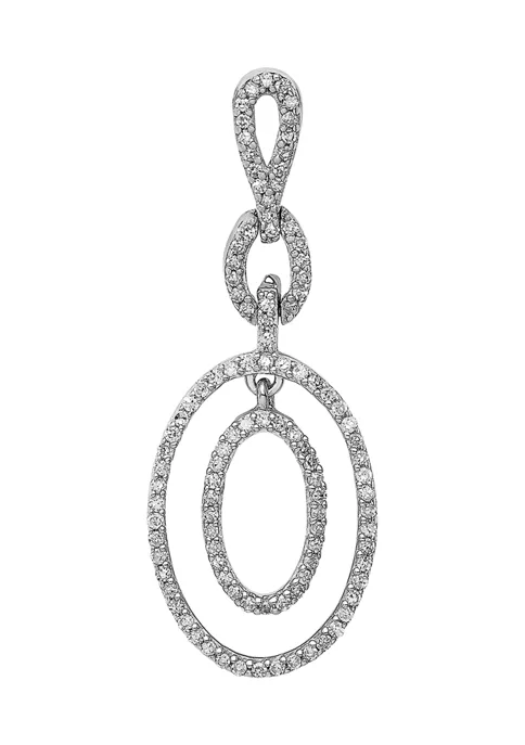 Buy 👏 1/4 ct. t.w. Diamond Oval Pendant with 18 Inch Chain in Rhodium Plated Sterling Silver by Belk & Co. 😍 2 Buy 👏 1/4 ct. t.w. Diamond Oval Pendant with 18 Inch Chain in Rhodium Plated Sterling Silver by Belk & Co. 😍 - Image 2