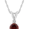Flash Sale 🛒 14K Gold 5mm Round Garnet Diamond Accent Pendant by Belk & Co. 💯
