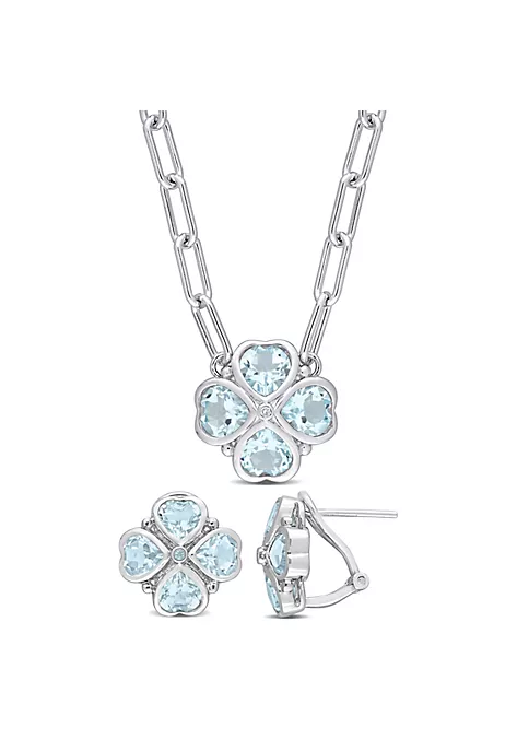 New ๐ฏ 2-Piece Set of 8.30 ct. t.g.w. Sky Blue Topaz and 1/10 ct. t.w. Diamond Earrings and Pendant with Chain in Sterling Silver by Belk & Co. ๐ 5 New ๐ฏ 2-Piece Set of 8.30 ct. t.g.w. Sky Blue Topaz and 1/10 ct. t.w. Diamond Earrings and Pendant with Chain in Sterling Silver by Belk & Co. ๐ - Image 5
